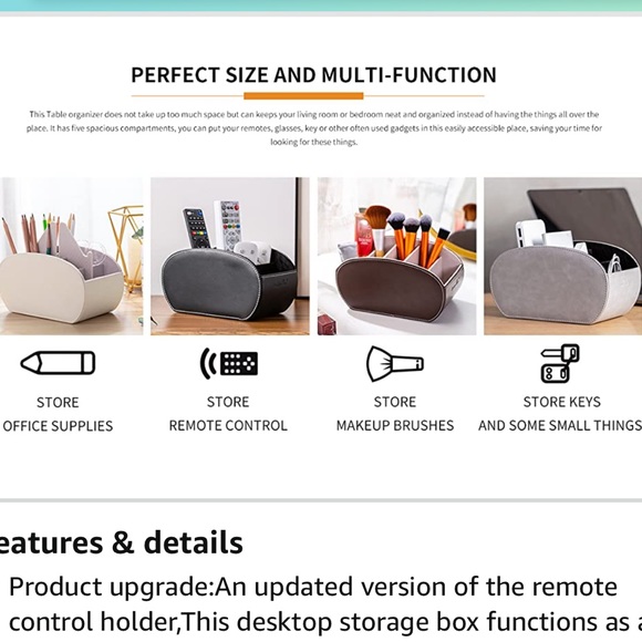 Remote Control Holder Large Size w/5 Compartments-Table Organizer/Portable - Picture 6 of 12